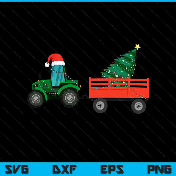 Christmas tractor Santa Xmas farm truck SVG cut file