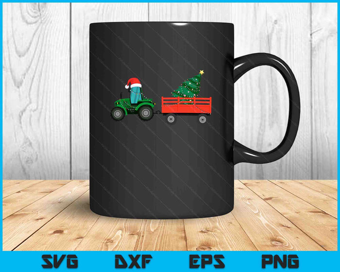 Christmas Tractor Santa Xmas Farm Truck SVG PNG Digital Printable Files