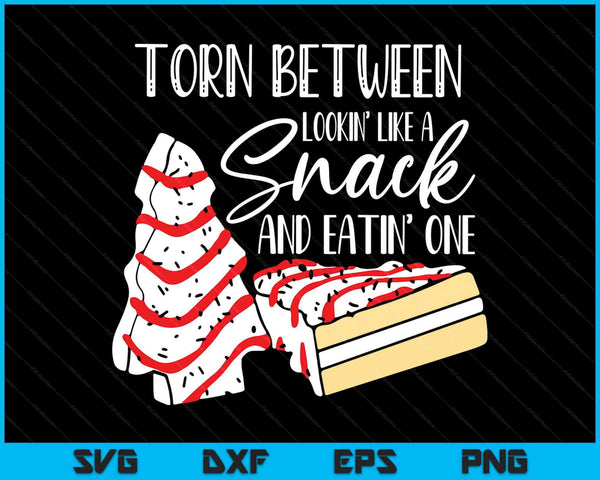 Christmas tree cake torn between looking' like a snack SVG cut file