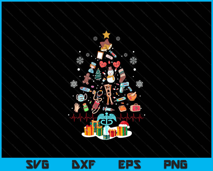 Christmas Tree Medical Tools Funny Nurse At Xmas Looks How SVG PNG Digital Printable Files