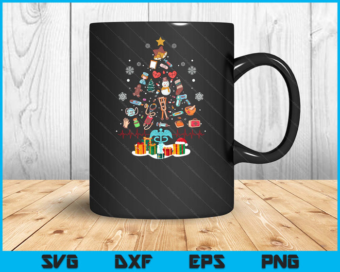 Christmas Tree Medical Tools Funny Nurse At Xmas Looks How SVG PNG Digital Printable Files