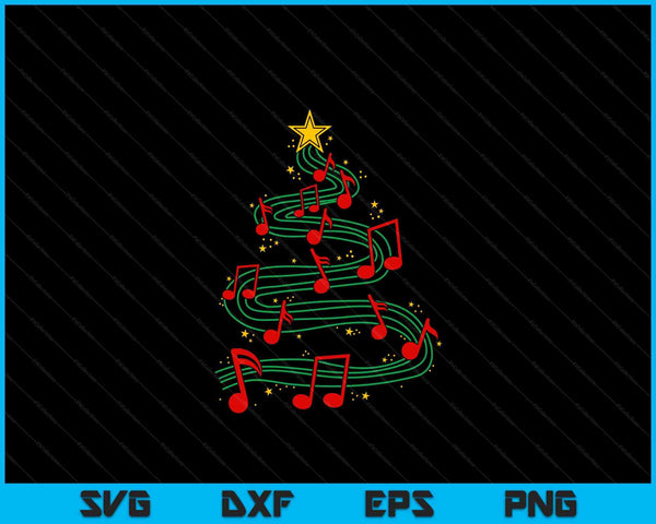 Christmas tree musical notes song musician sing carols music SVG cut file