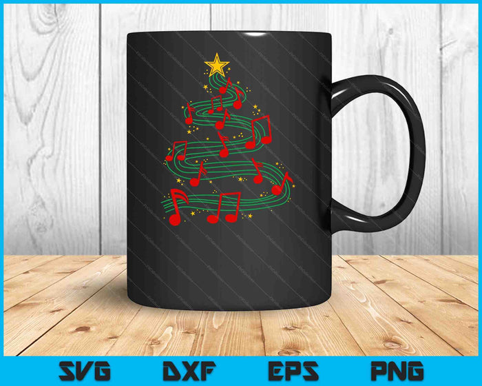 Christmas Tree Musical Notes Song Musician Sing Carols Music SVG PNG Digital Printable Files