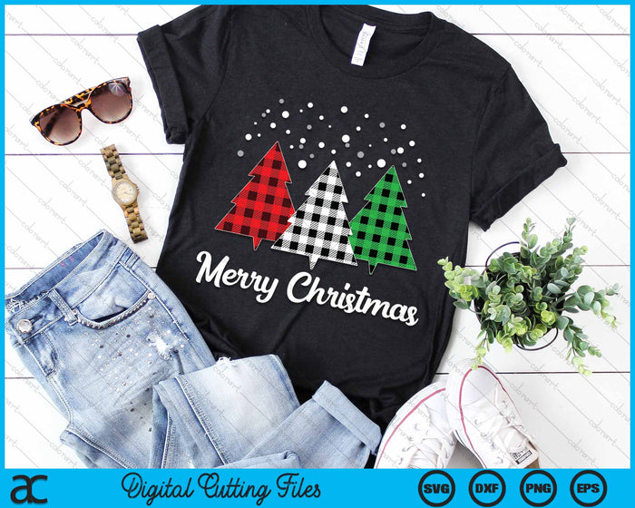 Kerstboom Plaid Merry Christmas SVG PNG digitale snijbestanden