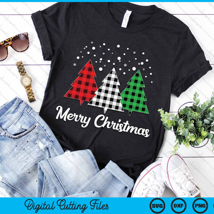 Kerstboom Plaid Merry Christmas SVG PNG digitale snijbestanden