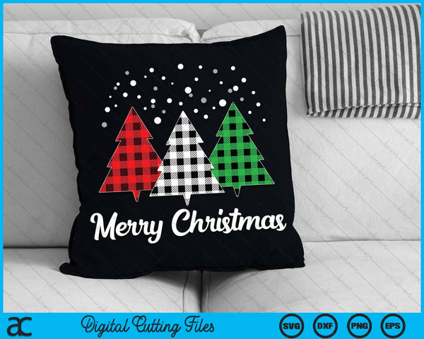 Christmas Tree Plaid Merry Christmas SVG PNG Digital Cutting Files