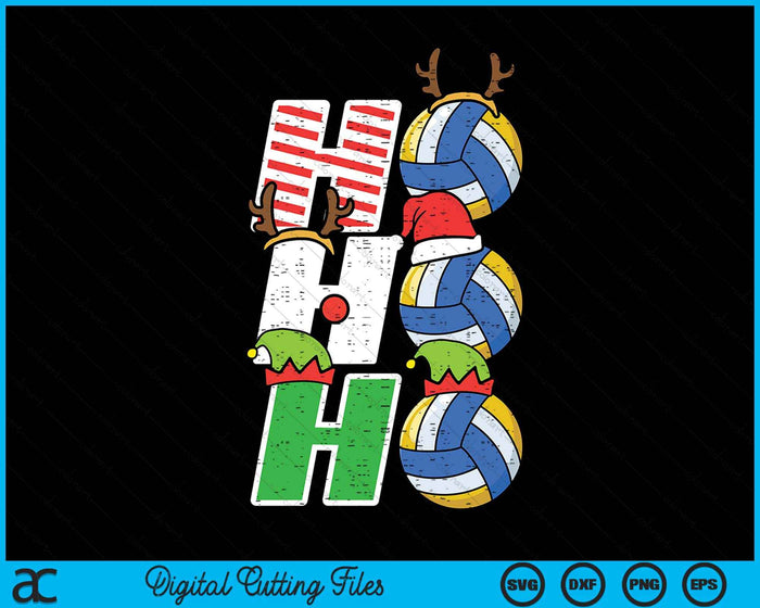 Christmas Volleyball Ho Ho Ho Volleyball Xmas Sport SVG PNG Digital Printable Files