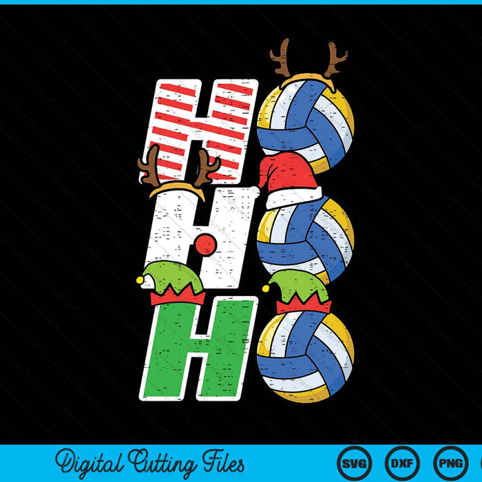 Christmas volleyball ho volleyball Xmas sport SVG PNG cut file for Cricut