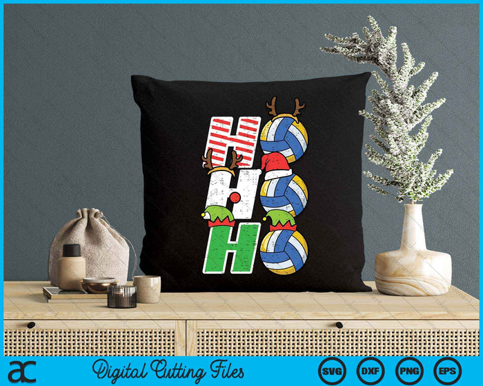 Christmas Volleyball Ho Ho Ho Volleyball Xmas Sport SVG PNG Digital Printable Files