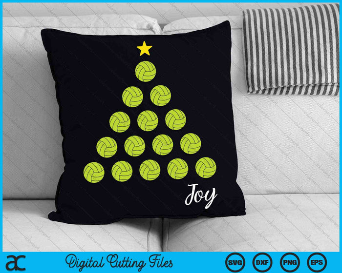 Kerst Vollyball Design kerstboom SVG PNG digitale snijbestanden
