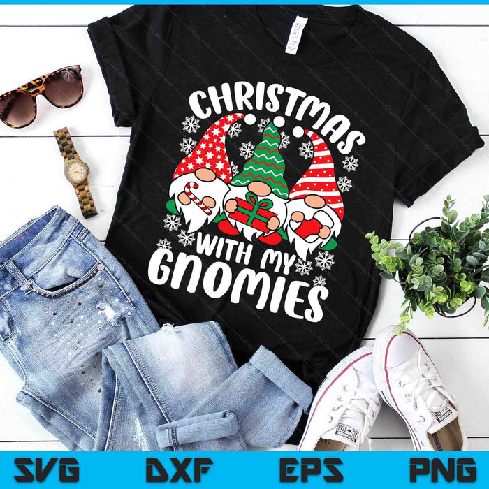 Christmas With My Gnomies Funny Christmas Xmas Gnome SVG PNG Digital Printable Files