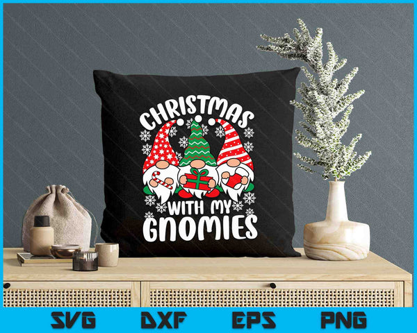 Christmas With My Gnomies Funny Christmas Xmas Gnome SVG PNG Digital Printable Files