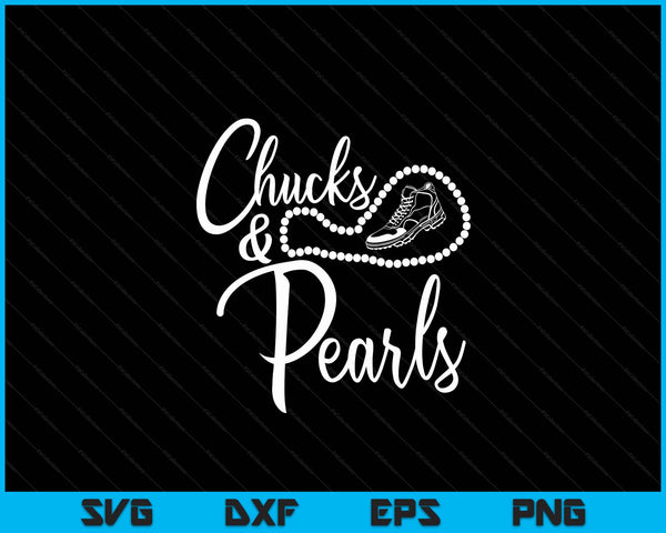 Chucks en parels HBCU Black Girl Magic White Gift SVG PNG digitale snijbestanden