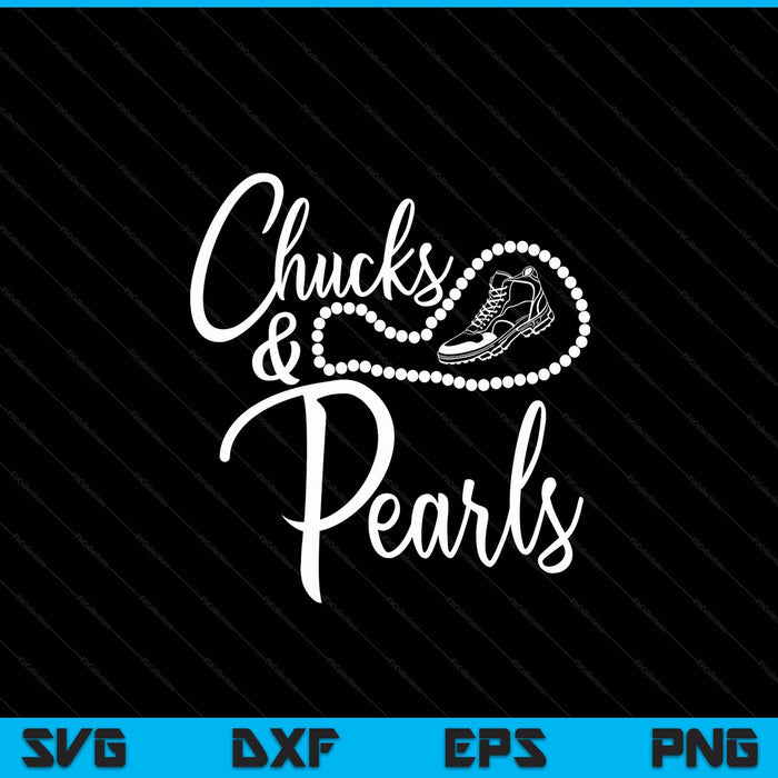 Chucks And Pearls HBCU Black Girl Magic White Gift SVG PNG Digital Cutting Files