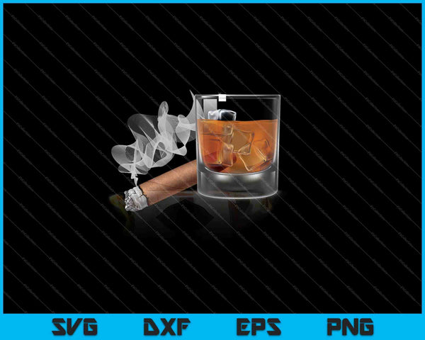 Cigarro y Bourbon SVG PNG Cortar archivos imprimibles
