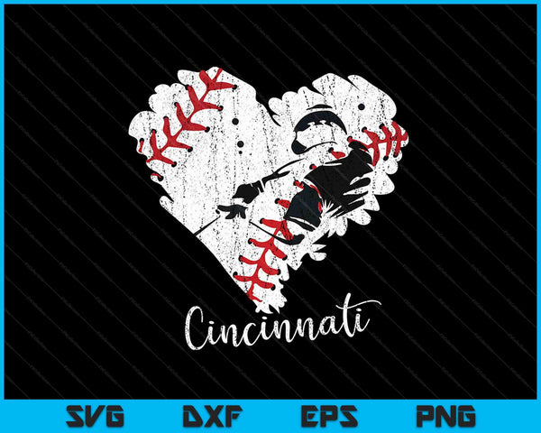 Cincinnati honkbal hart noodlijdende SVG PNG digitale snijbestanden