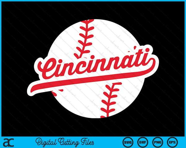 Cincinnati honkbal Vintage Cincinnati Pride Love City Red SVG PNG digitale snijbestanden