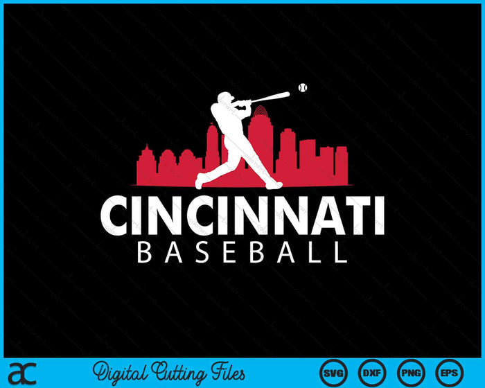 Cincinnati Baseball Vintage Minimalist Retro Baseball Lover SVG PNG Digital Printable Files