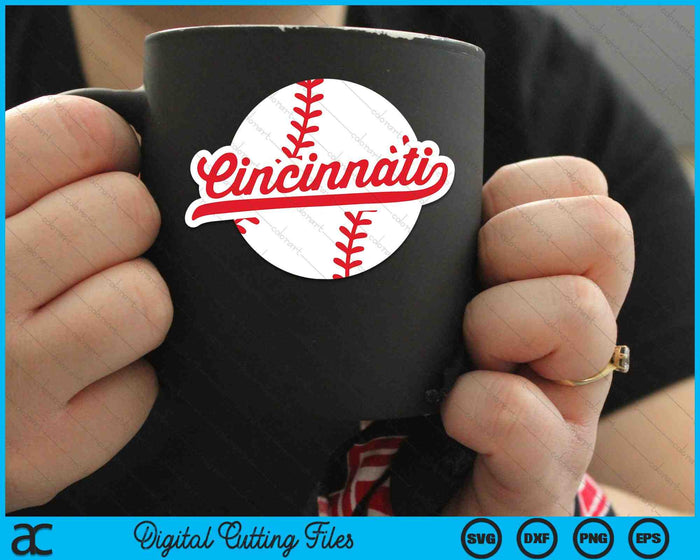 Cincinnati honkbal Vintage Ohio Pride Love City rode SVG PNG snijden afdrukbare bestanden