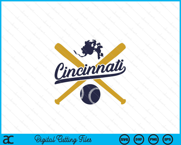 Cincinnati Baseball Vintage Wisconsin Pride Love City SVG PNG Digital Cutting Files