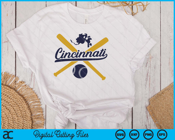 Cincinnati Baseball Vintage Wisconsin Pride Love City SVG PNG Digital Cutting Files