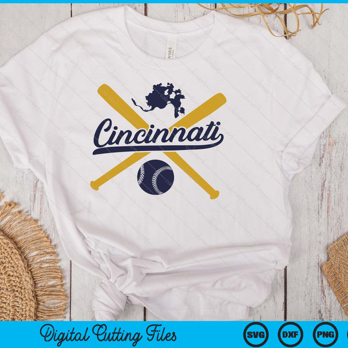 Cincinnati Baseball Vintage Wisconsin Pride Love City SVG PNG Digital Cutting Files