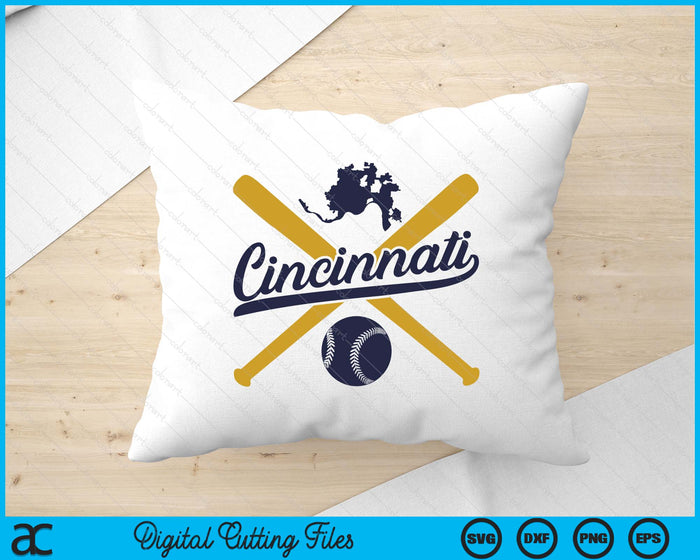 Cincinnati Baseball Vintage Wisconsin Pride Love City SVG PNG Digital Cutting Files