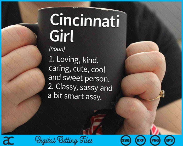 Cincinnati Girl OH Ohio City Home Roots SVG PNG digitale snijbestanden