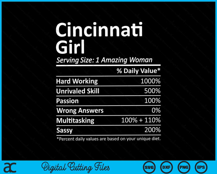 Cincinnati Girl OH Ohio City Home Roots SVG PNG Archivos de corte digital