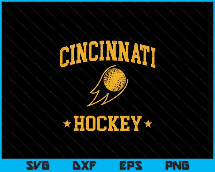 Cincinnati Hockey Vintage Gameday Retro Hockey Lover SVG PNG Digital Printable Files