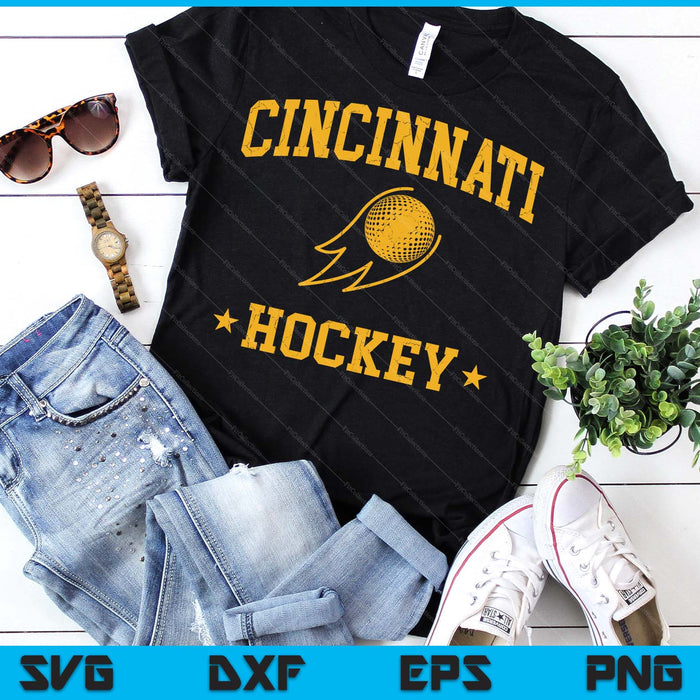 Cincinnati Hockey Vintage Gameday Retro Hockey Lover SVG PNG Digital Printable Files