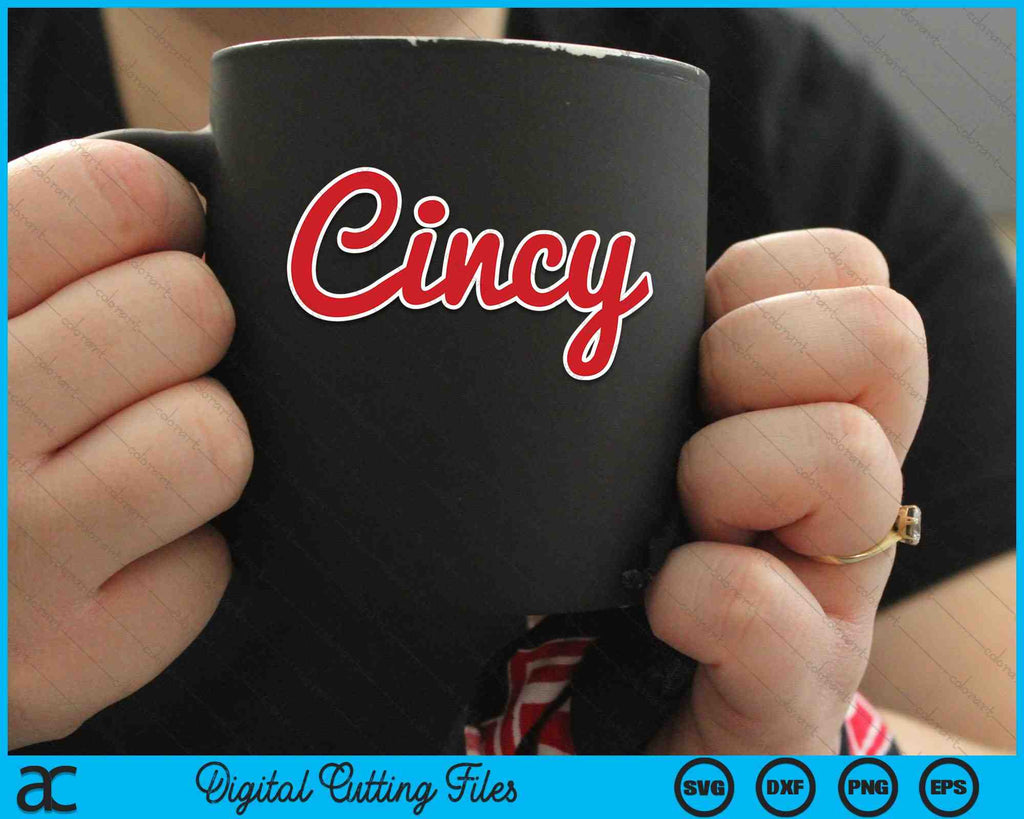 Cincinnati Ohio Classic Red Script Cincy City SVG PNG Archivos ...