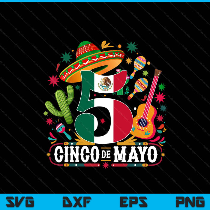 Cinco De Mayo 5th Birthday Mexican Party SVG PNG Digital Printable Files