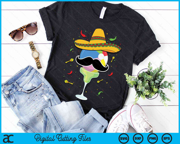 Cinco De Mayo Beach Ball With Sombrero And Margarita SVG PNG Digital Cutting Files