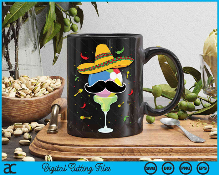 Cinco De Mayo strandbal met Sombrero en Margarita SVG PNG digitale snijbestanden