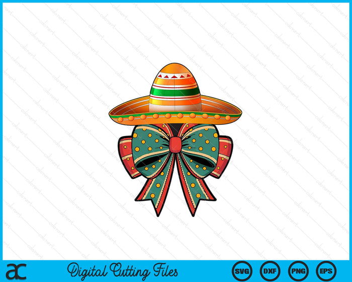 Cinco De Mayo Bow Sublimation Mexican Fiesta SVG PNG Digital Printable Files