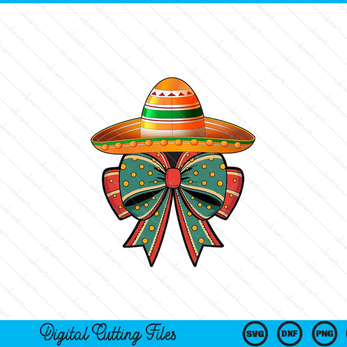 Cinco De Mayo Bow Sublimation Mexican Fiesta SVG PNG Digital Printable Files