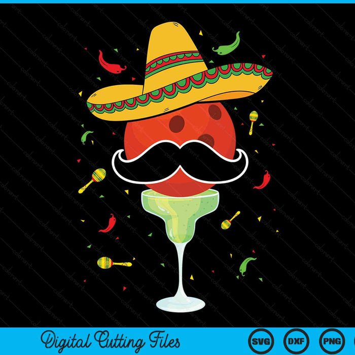 Cinco De Mayo Bowling With Sombrero And Margarita SVG PNG Digital Cutting Files