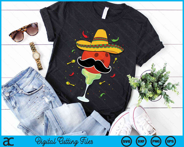 Cinco De Mayo Bowling With Sombrero And Margarita SVG PNG Digital Cutting Files