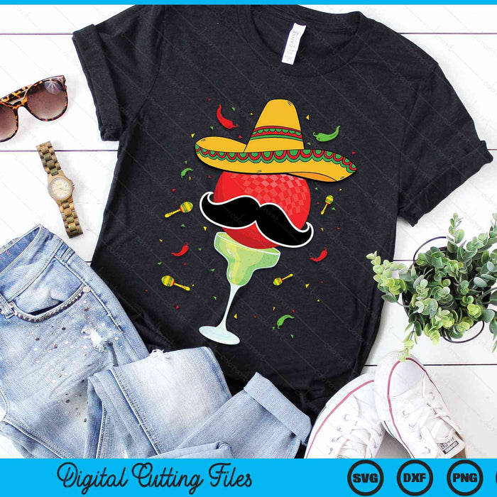 Cinco De Mayo Dodgeball With Sombrero And Margarita SVG PNG Digital Cutting Files