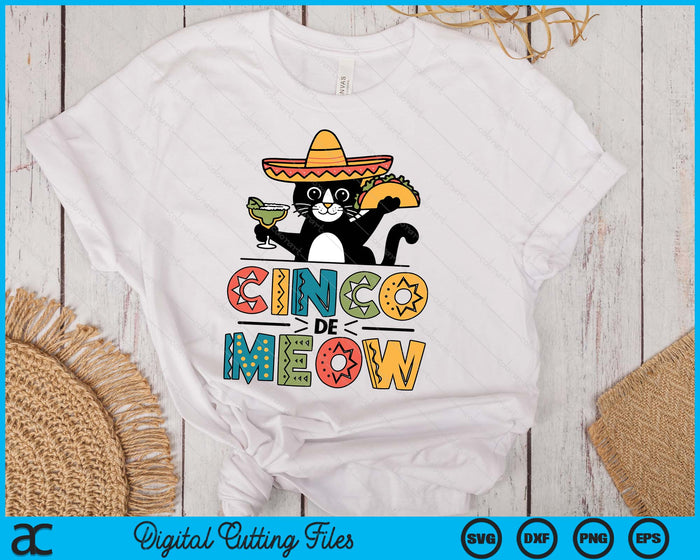 Cinco De Mayo Fiesta Mexican Cat SVG PNG Digital Printable Files