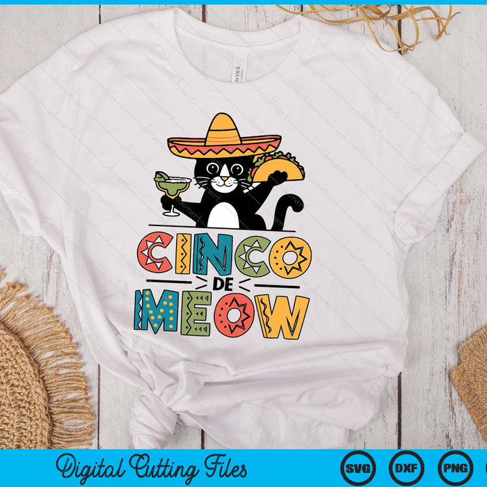 Cinco De Mayo Fiesta Mexican Cat SVG PNG Digital Printable Files