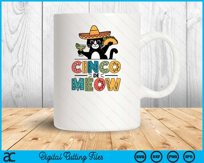 Cinco De Mayo Fiesta Mexican Cat SVG PNG Digital Printable Files