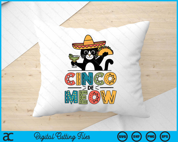 Cinco De Mayo Fiesta Mexican Cat SVG PNG Digital Printable Files