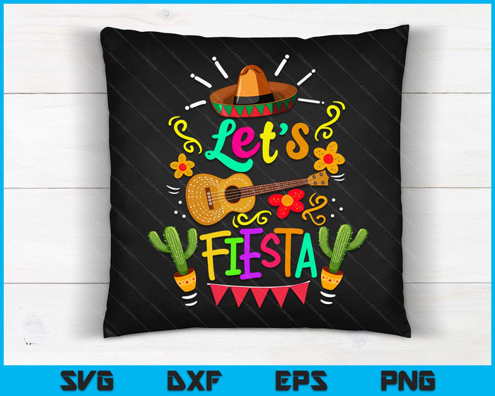 Cinco De Mayo Mexican Guitar Cactus For Men Women Boys Girls SVG PNG Digital Cutting Files