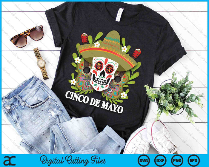 Cinco De Mayo Mexican Skull SVG PNG Digital Printable Files