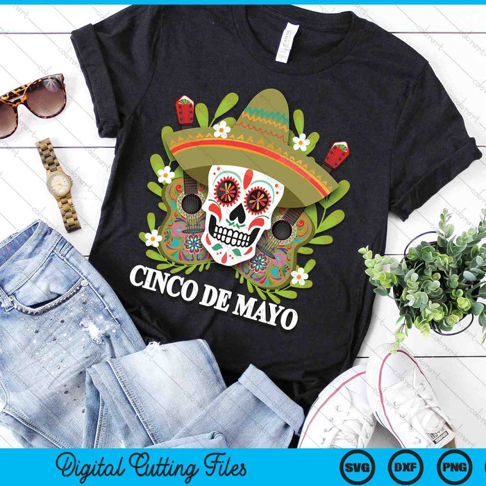 Cinco De Mayo Mexican Skull SVG PNG Digital Printable Files