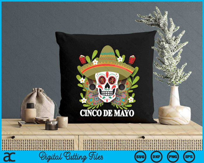 Cinco De Mayo Mexican Skull SVG PNG Digital Printable Files