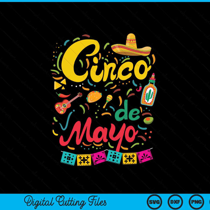 03Cinco De Mayo Mexican Taco Funny 5 De Mayo Lets Fiesta Party SVG PNG Digital Printable Files