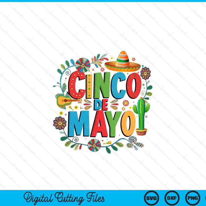 Cinco De Mayo Sublimation Mexican Party SVG PNG Digital Printable Files